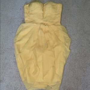 Christie’s Collection Strapless Yellow Chiffon Dress | Size 2